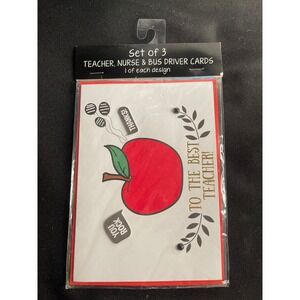 Graphique de France Set of 3 Teacher Nurse and Bus Driver Thank You Card HMD3002